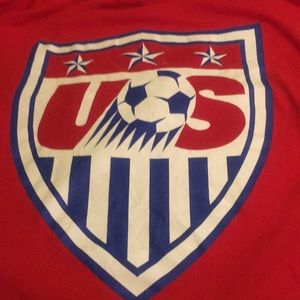 NIKE USA Soccer Red Tee Shirt Official 100% Cotton